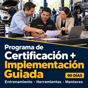 Programa de Certificación + Implementación Guiada en 90 días con entrenamiento, herramientas y mentores