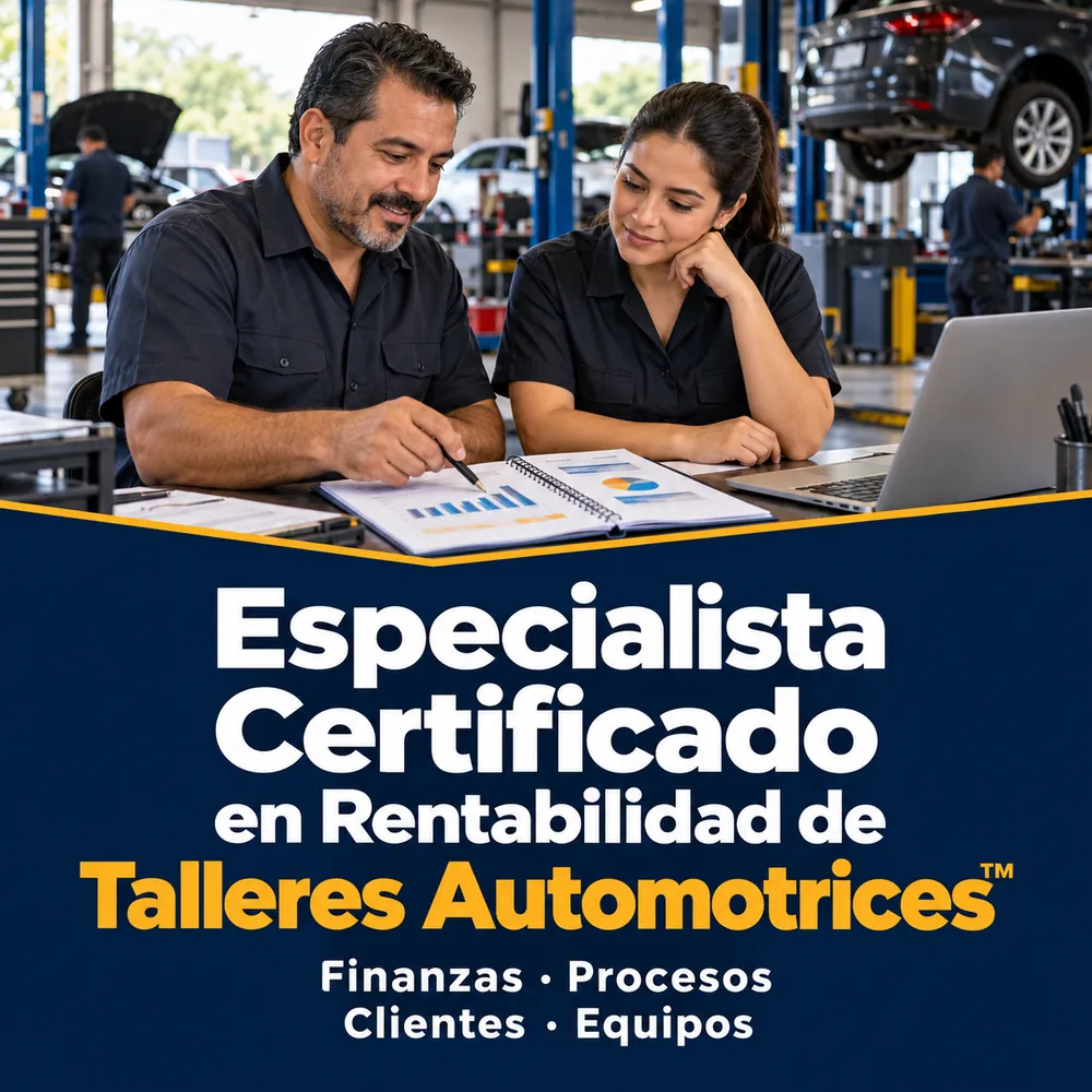 Especialista Certificado en Rentabilidad de Talleres Automotrices™: formación en finanzas, procesos, clientes y equipos