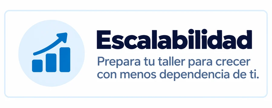 Escalabilidad: prepara tu taller para crecer con menos dependencia de ti.